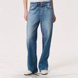 rag & bone Miramar Wide-Leg Pants Cotton Terry Blue Noosa